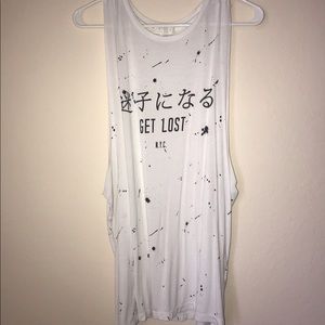 Black and White Graphic Muscle Tee